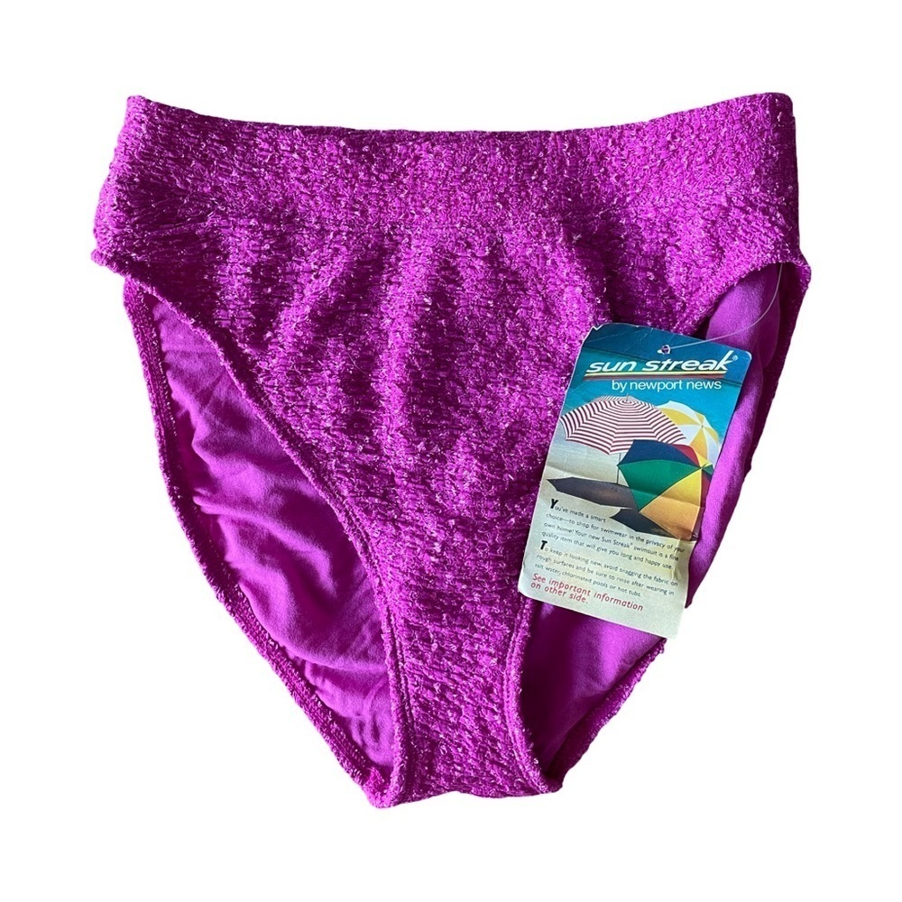 Sun Streak Vintage 90s Fuchsia Bikini Bottoms Textured Tummy Control Size 14